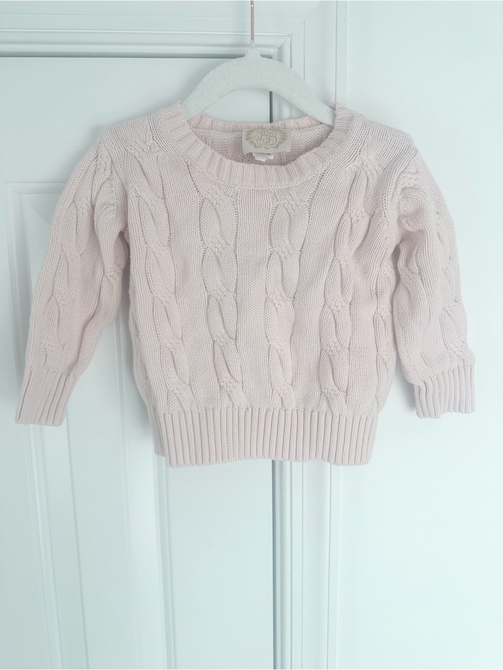 The Beaufort Bonnet Company light pink cable knit sweater 2T GUC